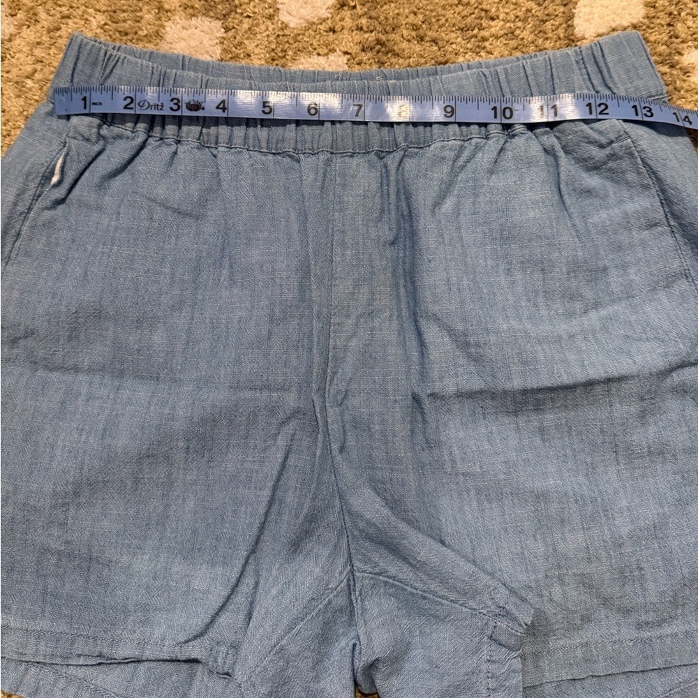 Madewell Chambray Elastic Shorts with Pockets- XS - Picture 4 of 7